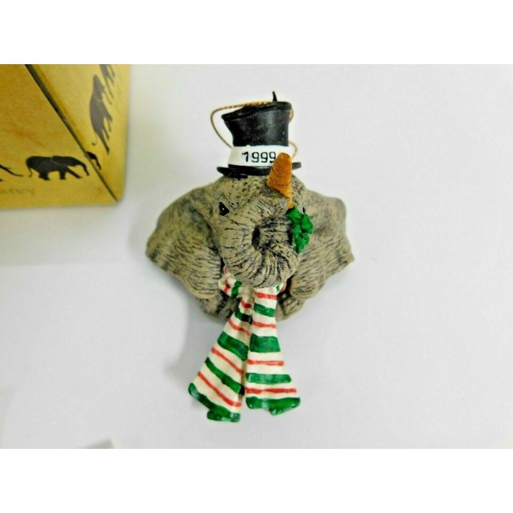 NEW The HERD Sculptures Frosty #3225 Christmas Ornament Elephant by Martha Carey